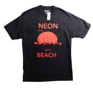Stugazi Neon Beach Mens T Shirt Modern Fit 100% Cotton Pacsun Black Red Size L